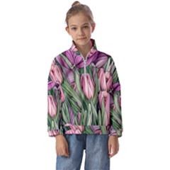 Chic Choice Classic Watercolor Flowers Kids  Half Zip Hoodie by GardenOfOphir