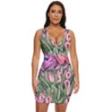 Chic Choice Classic Watercolor Flowers Draped Bodycon Dress View1