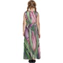 Chic Choice Classic Watercolor Flowers Kids  Satin Sleeveless Maxi Dress View4