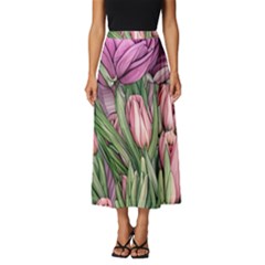 Chic Choice Classic Watercolor Flowers Classic Midi Chiffon Skirt