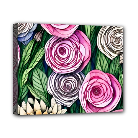 Breathtaking Bright Brilliant Watercolor Flowers Canvas 10  X 8  (stretched) by GardenOfOphir