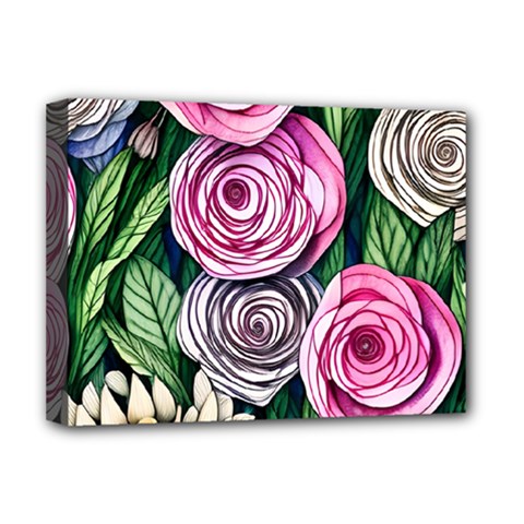 Breathtaking Bright Brilliant Watercolor Flowers Deluxe Canvas 16  X 12  (stretched)  by GardenOfOphir