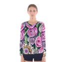 Breathtaking Bright Brilliant Watercolor Flowers Women s Long Sleeve Tee View1