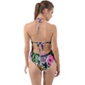 Breathtaking Bright Brilliant Watercolor Flowers Halter Cut-Out One Piece Swimsuit View2