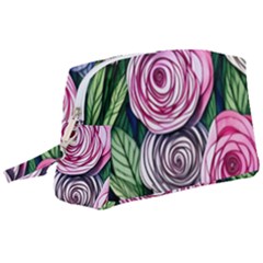 Breathtaking Bright Brilliant Watercolor Flowers Wristlet Pouch Bag (large) by GardenOfOphir