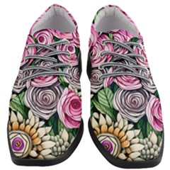 Breathtaking Bright Brilliant Watercolor Flowers Women Heeled Oxford Shoes by GardenOfOphir