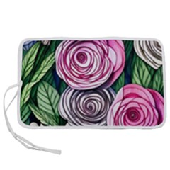 Breathtaking Bright Brilliant Watercolor Flowers Pen Storage Case (m) by GardenOfOphir