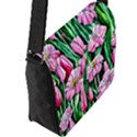 Blushing Bold Botanical Watercolor Flowers Flap Closure Messenger Bag (L) View2