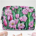 Blushing Bold Botanical Watercolor Flowers Make Up Pouch (Medium) View1