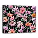 Clustered Watercolor Flowers Canvas 20  x 16  (Stretched) View1