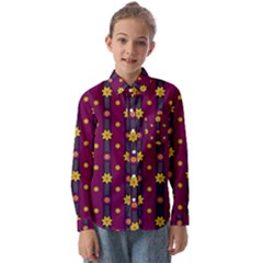 Purple Background Graphic Decor Backdrop Design Art Kids  Long Sleeve Shirt by Ravend