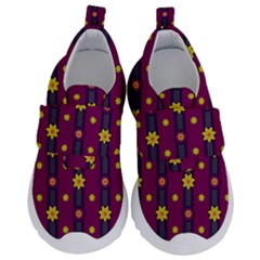 Purple Background Graphic Decor Backdrop Design Art Kids  Velcro No Lace Shoes by Ravend