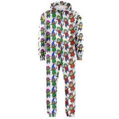 Stickman Kids Doodle Paper Children Group Hooded Jumpsuit (men) by Ravend