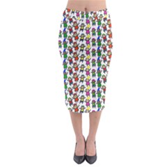 Stickman Kids Doodle Paper Children Group Midi Pencil Skirt by Ravend