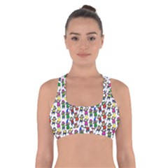 Stickman Kids Doodle Paper Children Group Cross Back Sports Bra by Ravend