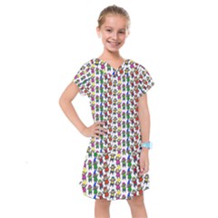 Stickman Kids Doodle Paper Children Group Kids  Drop Waist Dress by Ravend