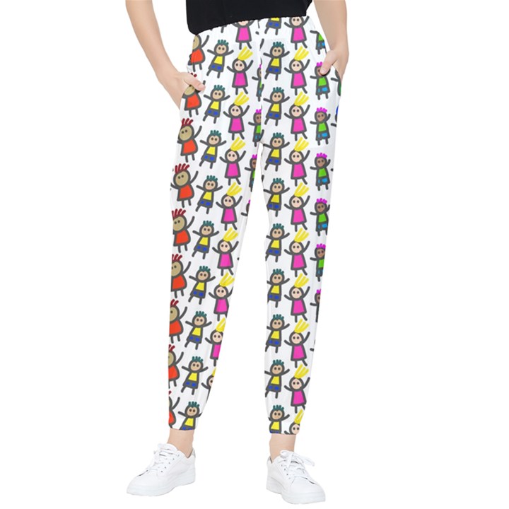 Stickman Kids Doodle Paper Children Group Tapered Pants