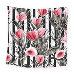 Chic Watercolor Flowers Square Tapestry (large) by GardenOfOphir