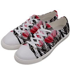 Chic Watercolor Flowers Men s Low Top Canvas Sneakers by GardenOfOphir