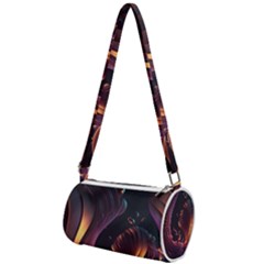 Ai Generated Swirls Space Design Fractal Light 3d Art Pattern Mini Cylinder Bag