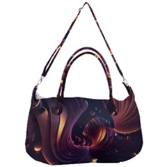 Ai Generated Swirls Space Design Fractal Light 3d Art Pattern Removal Strap Handbag by Ravend