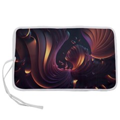 Ai Generated Swirls Space Design Fractal Light 3d Art Pattern Pen Storage Case (l) by Ravend