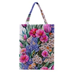 Bountiful Watercolor Flowers Classic Tote Bag by GardenOfOphir