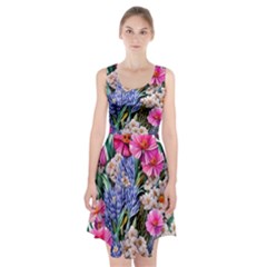 Bountiful Watercolor Flowers Racerback Midi Dress by GardenOfOphir