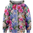 Bountiful Watercolor Flowers Kids  Zipper Hoodie Without Drawstring View1