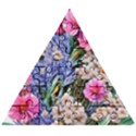 Bountiful Watercolor Flowers Wooden Puzzle Triangle View1