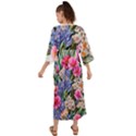 Bountiful Watercolor Flowers Grecian Style  Maxi Dress View2