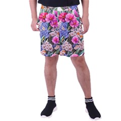 Bountiful Watercolor Flowers Men s Pocket Shorts by GardenOfOphir