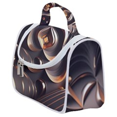 Ai Generated Swirls Space Design Fractal Light 3d Pattern Satchel Handbag by Ravend