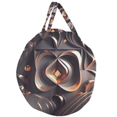 Ai Generated Swirls Space Design Fractal Light 3d Pattern Giant Round Zipper Tote by Ravend