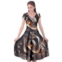 Ai Generated Swirls Space Design Fractal Light 3d Pattern Cap Sleeve Wrap Front Dress View1