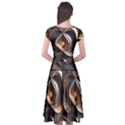 Ai Generated Swirls Space Design Fractal Light 3d Pattern Cap Sleeve Wrap Front Dress View2