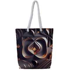 Ai Generated Swirls Space Design Fractal Light 3d Pattern Full Print Rope Handle Tote (small) by Ravend