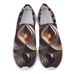 Ai Generated Swirls Space Design Fractal Light 3d Pattern Women s Slip On Sneakers by Ravend