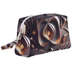 Ai Generated Swirls Space Design Fractal Light 3d Pattern Wristlet Pouch Bag (large) by Ravend