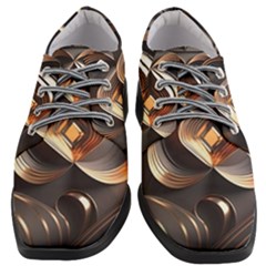 Ai Generated Swirls Space Design Fractal Light 3d Pattern Women Heeled Oxford Shoes by Ravend