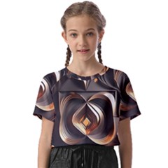 Ai Generated Swirls Space Design Fractal Light 3d Pattern Kids  Basic Tee by Ravend