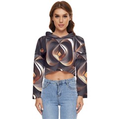 Ai Generated Swirls Space Design Fractal Light 3d Pattern Women s Lightweight Cropped Hoodie by Ravend