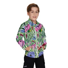 Celestial Watercolor Flower Kids  Windbreaker