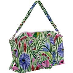 Celestial Watercolor Flower Canvas Crossbody Bag by GardenOfOphir