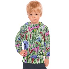 Celestial Watercolor Flower Kids  Hooded Pullover by GardenOfOphir