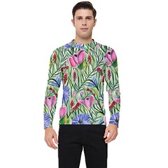 Celestial Watercolor Flower Men s Long Sleeve Rash Guard by GardenOfOphir