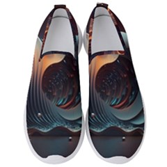 Ai Generated Space Design Fractal Light Motion Men s Slip On Sneakers by Ravend