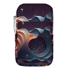 Ai Generated Space Design Fractal Light Motion Waist Pouch (small) by Ravend