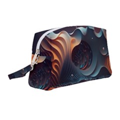 Ai Generated Space Design Fractal Light Motion Wristlet Pouch Bag (medium) by Ravend