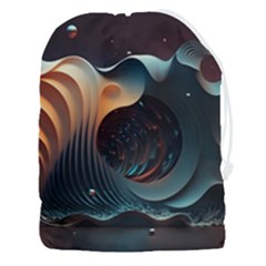 Ai Generated Space Design Fractal Light Motion Drawstring Pouch (3xl) by Ravend